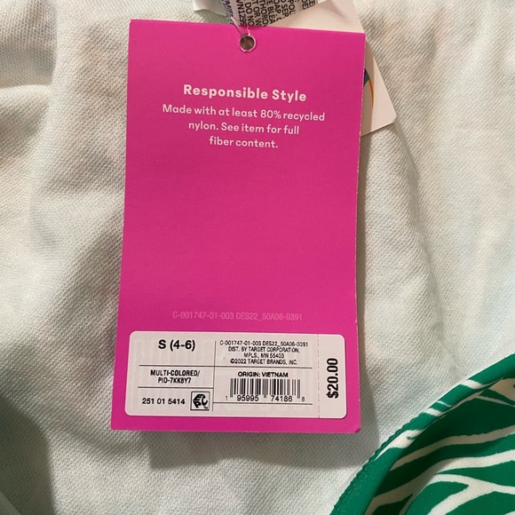 Tabitha Brown - Green and White Bikini Bottom - Picture 5 of 8